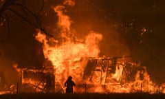 A wildfire in rural New South Wales, Australia, in December 2019.