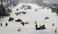 A flooded street in Houston, Texas.