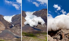 The avalanche in the Tian Shan mountains of Kyrgyzstan as captured by British tourist harry Shimmin