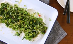 broad bean salad with goat’s curd