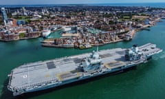 HMS Prince of Wales leaving Portsmouth