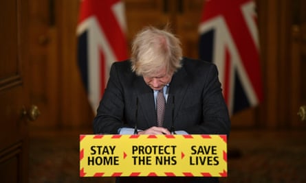 Boris Johnson during a news conference on the Covid-19 pandemic in January 2021