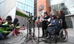 Publication of the final report into the Manchester Arena bombing<br>epa10499001 Caroline Curry, mother of Manchester Arena victim Liam Curry speaks to the media after the final report on the bombing was released outside Manchester Magistrates Court, Manchester, Britain, 02 March 2023. The third and final report from a public inquiry into the Manchester Arena bombing has been published into the suicide attack at Manchester Arena on 22 May 2017 at the end of an Ariana Grande concert where twenty-two people were killed and hundreds were injured. The inquiry has concluded that MI5, Britain's domestic counter-intelligence and security agency, did not act over intelligence that might have prevented the attack. EPA/ADAM VAUGHAN