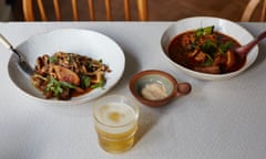 Ben Chapman’s Isaan mushroom salad and herbal pork curry soup.