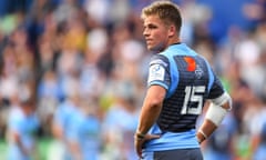 Cardiff Blues v Glasgow Warriors - Heineken Champions Cup<br>CARDIFF, WALES - OCTOBER 21: Gareth Anscombe of Cardiff Blues during the Heineken Champions Cup Round 2 match between the Cardiff Blues and Glasgow Warriors at Cardiff Arms Park Stadium on October 21, 2018 in Cardiff, Wales. (Photo by Athena Pictures/Getty Images)