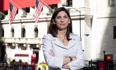 Stacey Cunningham outside the New York Stock Exchange