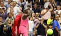 Venus Williams of the United States waves as she departs after losing to Belgium’s Greet Minnen on Tuesday night at the US Open.