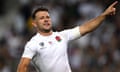 Danny Care celebrates after scoring England's second try.