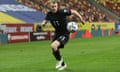 Lukas Klostermann on the ball in a World Cup qualifier against Romania