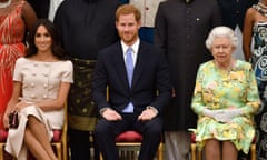 Meghan, the Duchess of Sussex, Prince Harry and the Queen.