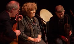 Folk singer Shirley Collins performing at City Halls, in Glasgow, Scotland, on 4 February 2017. ALso appearing on the bill were singer Sam Lee, singer Alasdair Roberts, Pete Cooper and Dave Arthur.