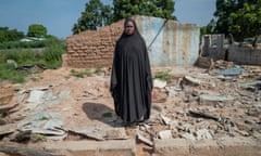 ns of her home in Jalambang, the Gambia, after it was destroyed in a windstorm and flooding in July.