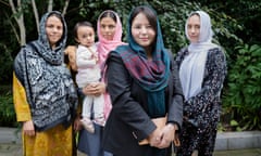 Afghan journalist Zahra Joya with her sisters and niece