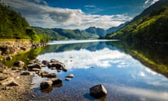 Llyn Crafnant lake, near Capel Curig on a summer day.