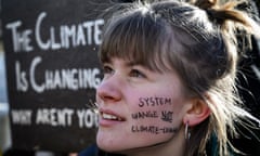 A student takes part in a “school strike for climate” held on the sidelines of the World Economic Forum (WEF) annual meeting, on January 25, 2019 in Davos, eastern Switzerland.