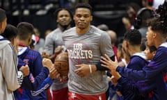 Russell Westbrook takes to. the court earlier this year