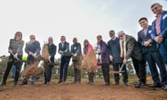 Victorian premier Daniel Andrews takes part in a sod-turning ceremony at the site of the future Bendigo Islamic Community Centre