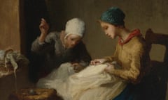 Section of The Young Seamstresses by Jean-François Millet.