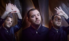 three images of Mike Skinner in shadows and light