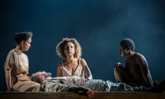 Georgia Landers, Ralph Fiennes, Sophie Okonedo, Gloria Obianyo in Antony and Cleopatra.