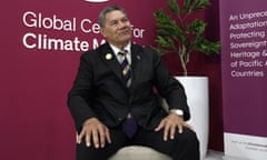 Kausea Natano, prime minister of Tuvalu, speaking at the COP27 UN Climate Summit in 2022