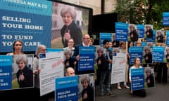 A protest against Theresa May’s ‘dementia tax’ proposals during the 2017 general election campaign.