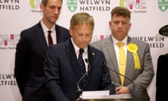Grant Shapps speaking after losing his seat of Welwyn and Hatfield