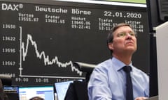 A trader in Frankfurt as stocks hit a record high last month.