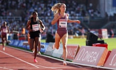 Jemma Reekie crosses the line in the 800m