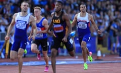 Adam Gemili struggles to sixth in the 200m final at the UK trials in Birmingham.