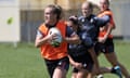 Hannah Jones of Wales takes part in a training session