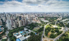 Aerial view of Sao Paulo and the Ibirapuera Park, Brazil<br>Aerial view of Sao Paulo, Brazil