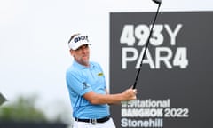 Ian Poulter plays a tee shot at the LIV Golf Invitational in Bangkok earlier in October.