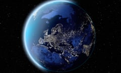 Planet earth showing  Europe at night