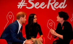 Prince Harry and Meghan Markle at a World Aids Day charity fair staged by the Terrence Higgins Trust in Nottingham.