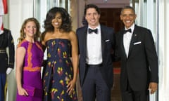 Barack Obama, Justin Trudeau, Michelle Obama and Sophie Gregoire Trudeau
