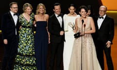 71st Emmy Awards - Show<br>LOS ANGELES, CALIFORNIA - SEPTEMBER 22: Phoebe Waller-Bridge (speaking) and fellow cast and crew members of 'Fleabag' accept the Outstanding Comedy Series award onstage during the 71st Emmy Awards at Microsoft Theater on September 22, 2019 in Los Angeles, California. (Photo by Kevin Winter/Getty Images)