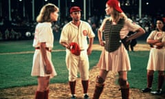 Home run … from left, Lori Petty, Tom Hanks and Geena Davis in A League of Their Own, 1992, back in cinemas this month.  