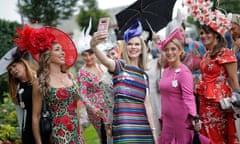 Group selfies are taken during day one of Royal Ascot last year.