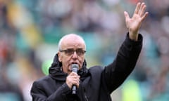 Frank McGarvey on the pitch at Parkhead before Celtic’s game against Hibernian in October 2022