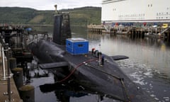 A nuclear submarine at the Royal Navy's submarine base at Faslane.