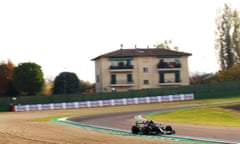 Valtteri Bottas en route to taking pole at Imola for Sunday’s Emilia Romagna F1 GP for Mercedes.
