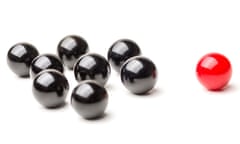 eight black marbles and one red one