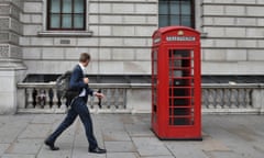 A man walks past the Department for Digital, Culture, Media and Sport in London’s Whitehall.