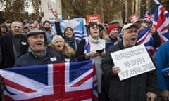 Pro-Brexit demonstrators in London on Wednesday call for the government to trigger article 50