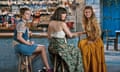 Alexa Davies Jessica Keenan Wynn and Lily James in a scene from Mamma Mia! Here We Go Again.