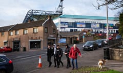 People walk past Stark’s Park, home to Scottish Championship side Raith Rovers