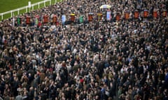 Crowds during day four of the Cheltenham Festival on 13 March.