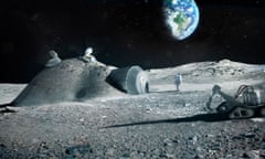 This handout artist impression released by the European Space Agency (ESA) on September 22, 2017 shows a lunar base made with 3D printing. By 2040, a hundred people will live on the Moon, melting ice for water, 3D-printing homes and tools, eating plants grown in lunar soil, and competing in low-gravity, "flying" sports. To those who mock such talk as science fiction, experts such as Bernard Foing, ambassador of the European Space Agency-driven "Moon Village" scheme, reply the goal is not only reasonable but feasible too. / AFP PHOTO / ESA/Hubble / BERNARD FOING / RESTRICTED TO EDITORIAL USE - MANDATORY CREDIT "AFP PHOTO / ESA/Foster+Partners/BERNARD FOING" - NO MARKETING NO ADVERTISING CAMPAIGNS - DISTRIBUTED AS A SERVICE TO CLIENTS BERNARD FOING/AFP/Getty Images