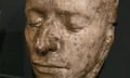 death mask of English poet John Keats on display in Winchester England UK<br>2A42DW9 death mask of English poet John Keats on display in Winchester England UK